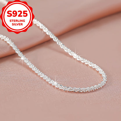 Collana con ciondolo a croce lucida in argento sterling S925, catena clavicola minimalista di stile etnico alla moda per donna, che mette in risalto personalità ed eleganza