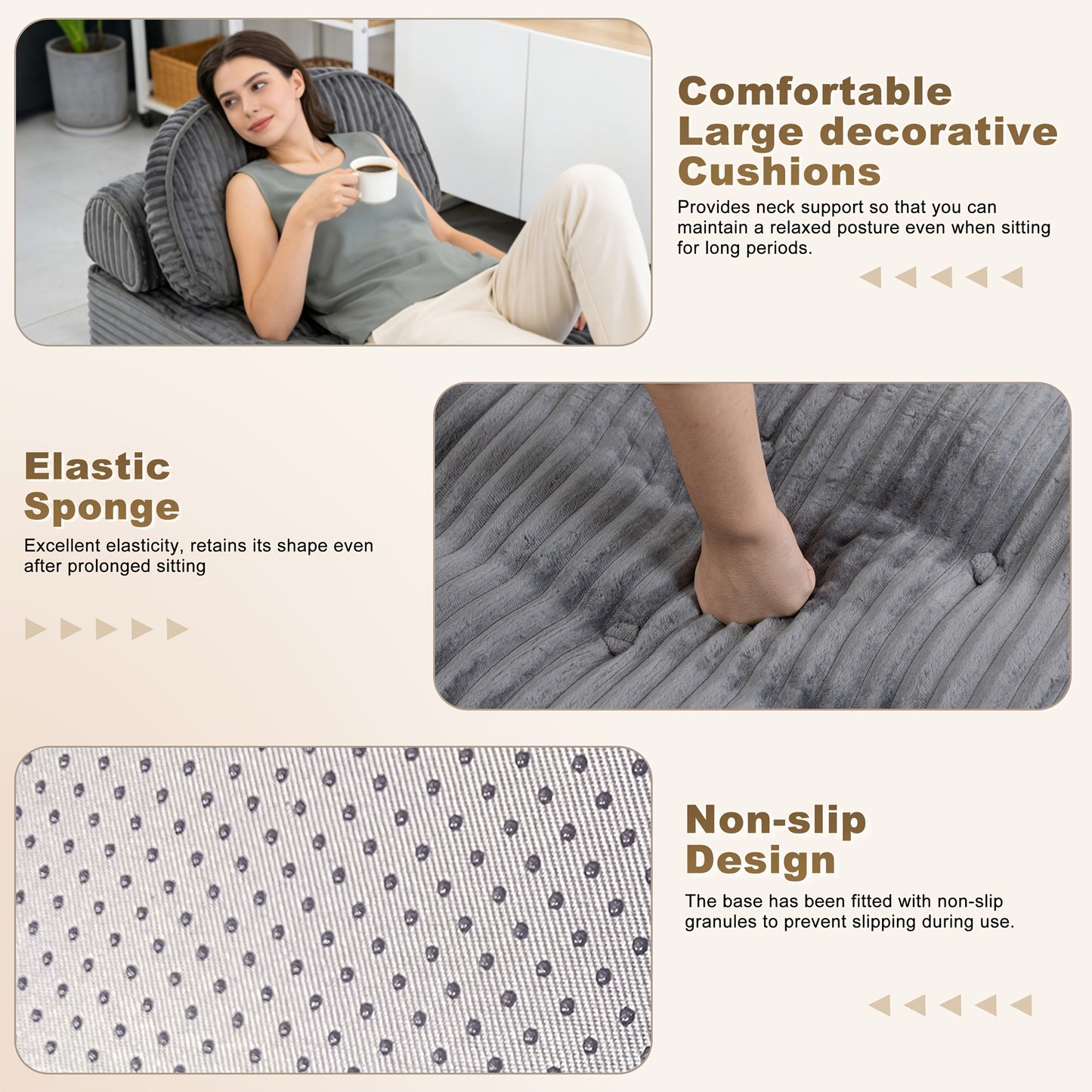 Divano Letto Pieghevole Pop Up, Disponibile in Configurazioni Singola o Doppia. Divano Letto Multifunzionale in Velluto a Coste, Ideale per Appartamenti Compatti, Balconi e Dormitori Studenteschi. Non Richiede Montaggio