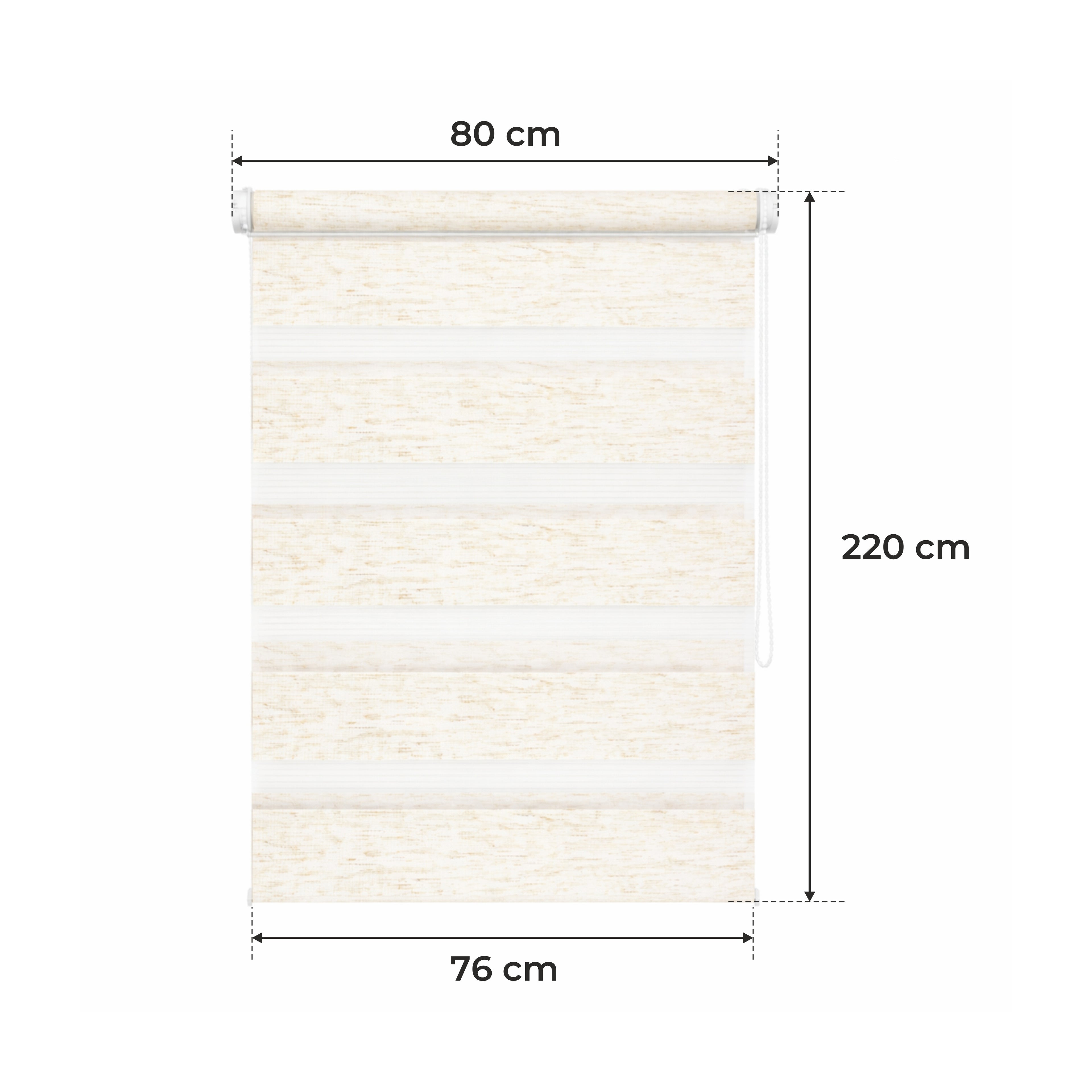 Tenda a Rullo Giorno & Notte - Beige Melange - 32 Misure - BOJANEK Giorno & Notte - Installazione Finestra Non Invasiva, Nessuna Foratura Richiesta, Regolazione a Catena, Supporti Regolabili per Varie Spessori di Finestra, Design Moderno, Protezione dalla
