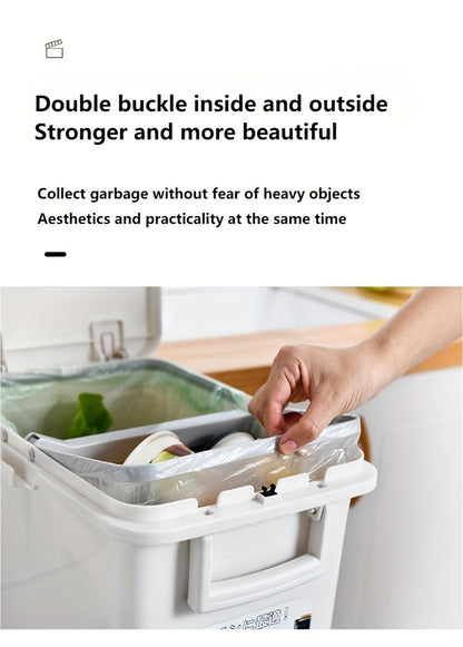Pattumiera stretta da cucina da 32L con coperchio, raccolta differenziata con divisorio o doppi contenitori interni, a pedale per separazione di rifiuti asciutti e umidi, contenitore per rifiuti in plastica salvaspazio per cucina e bagno