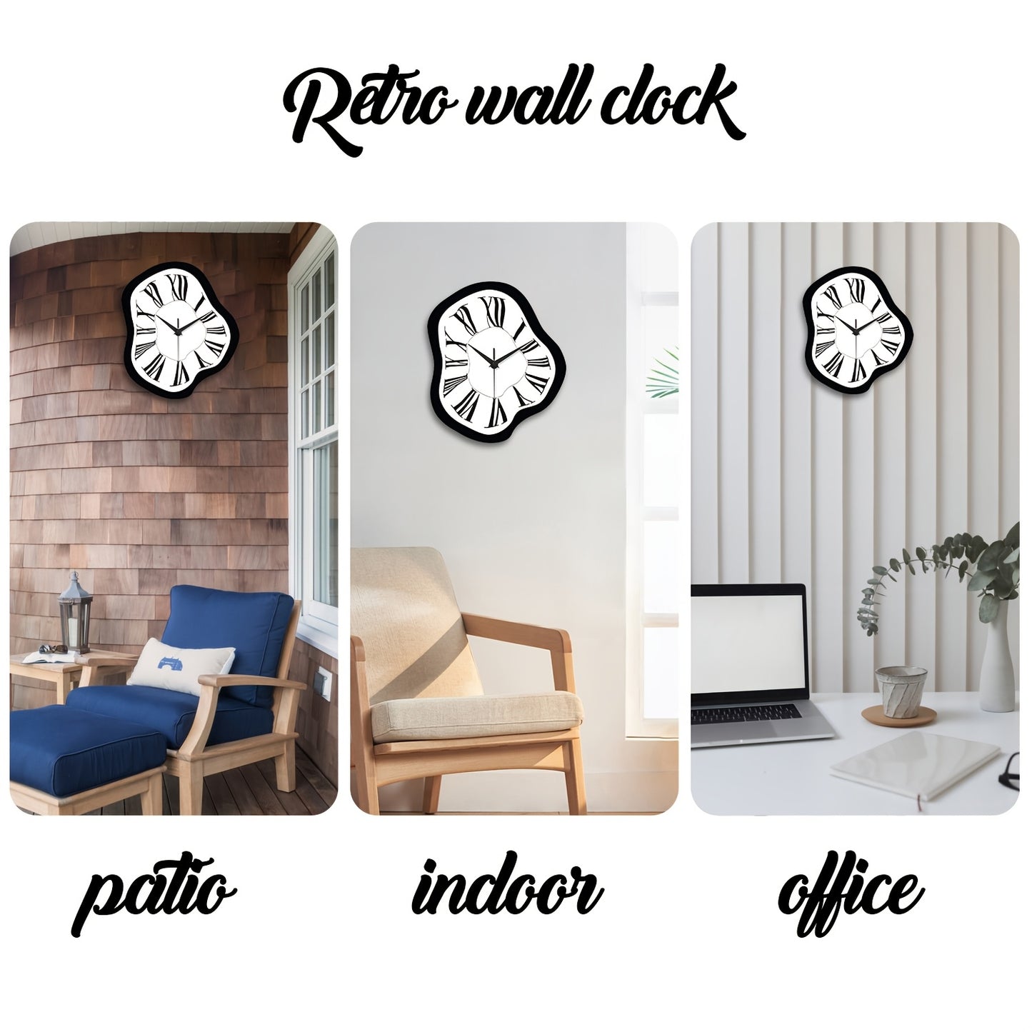 Orologio da Parete Moderno Astratto in Legno Sciolto - Design Contemporaneo Bianco e Nero, 30.48-40.64 cm Orologio al Quarzo Silenzioso Irregolare a Batteria per Soggiorno, Ufficio, Camera da Letto, Decorazione Galleria - Regalo Ideale per Arredamento Mod