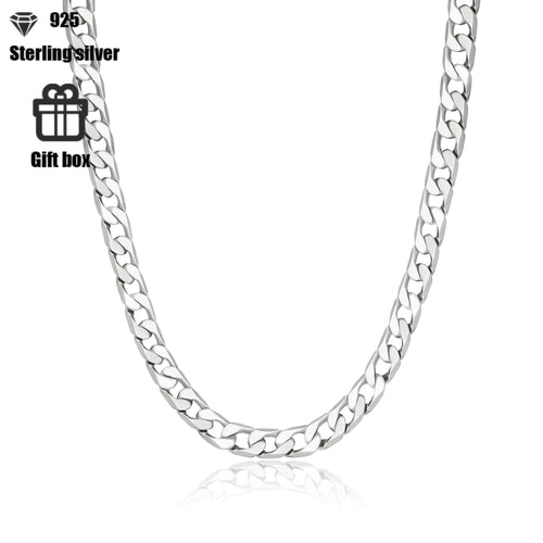 Collana catena cubana da 7 mm in argento sterling 925 adatta sia per uomini che per donne, stile punk hip-hop rock, adatta per abbigliamento casual e formale quotidiano, appassionati di moda di tendenza, Halloween, Natale, regali di compleanno, regali per