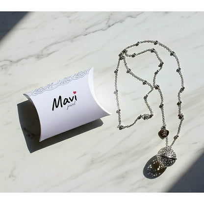 Collana donna in acciaio con pendente richiamo degli angeli colore argento