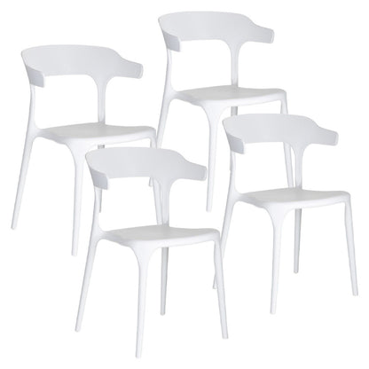 Baroni Home Set 4 Sedie in Plastica Bianca – Sedie Impilabili, Pronte all’Uso Senza Montaggio, Facili da Pulire, con Piedini Antiscivolo per Maggiore Stabilità – Ideali per Cucina, Soggiorno, Sala da Pranzo, Giardino, Terrazzo o Balcone – Sedute Comode e