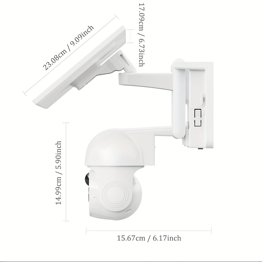 XIAOVV P6 Telecamera di Sicurezza Esterna Sistema di Sorveglianza Wireless WiFi con Visione Notturna HD 1080P, Audio Bidirezionale, Avvisi di Rilevamento del Movimento, Pannello Solare Adatta per TVCC Aziendali, App e Montabile a Parete
