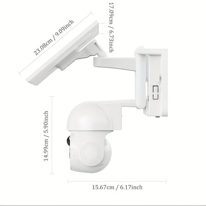 XIAOVV P6 Telecamera di Sicurezza Esterna Sistema di Sorveglianza Wireless WiFi con Visione Notturna HD 1080P, Audio Bidirezionale, Avvisi di Rilevamento del Movimento, Pannello Solare Adatta per TVCC Aziendali, App e Montabile a Parete