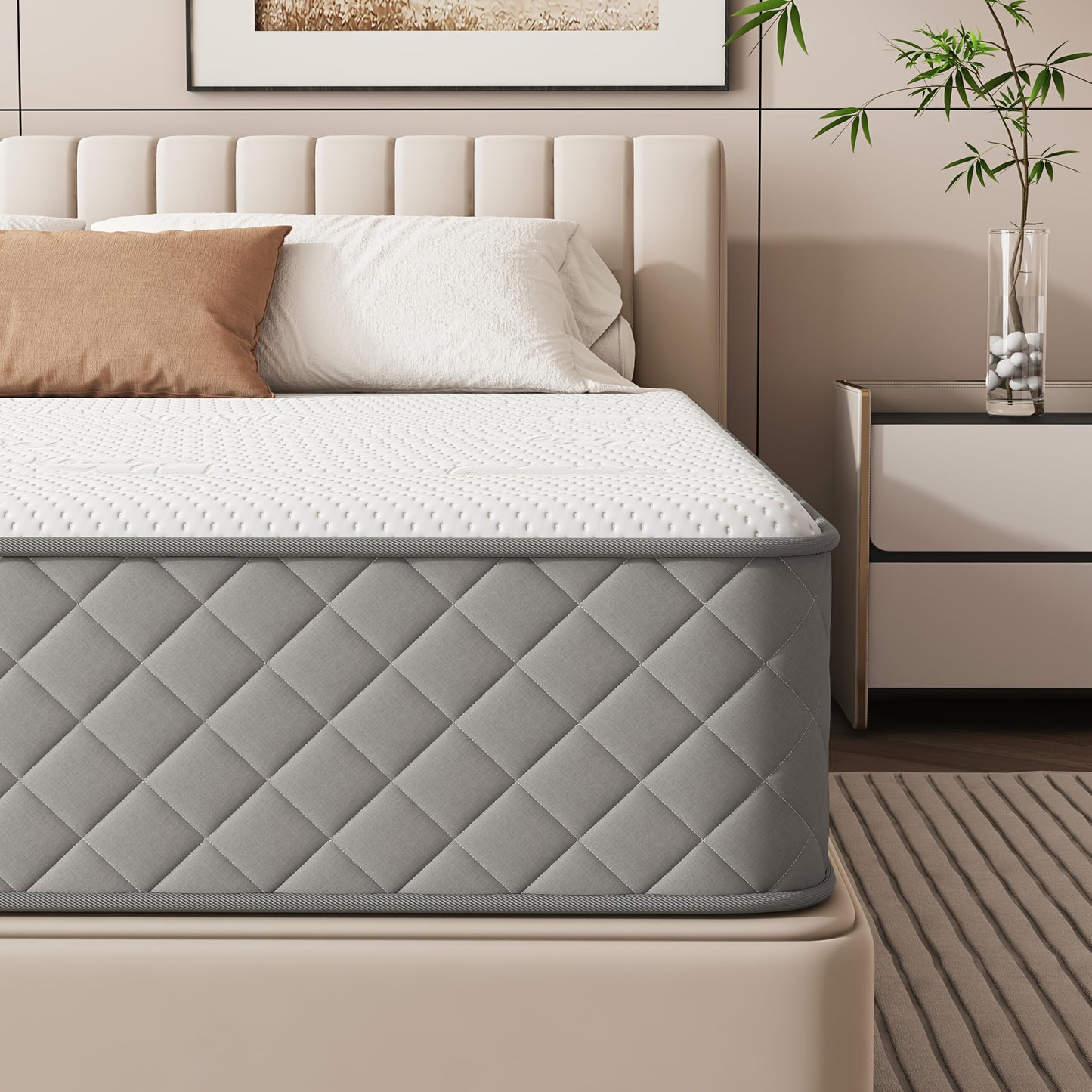 Materasso - H3 20/25/30 cm Doppio Gel Freddo Memory Foam con Materasso a Sfere, Fornendo Materiali Rettili e Traspiranti, Facile Installazione