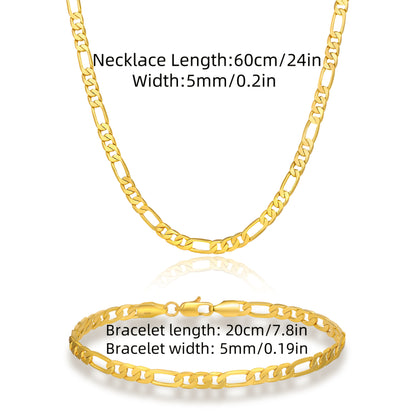 Set di gioielli da donna in argento 925, collana Figaro e bracciale, regalo per serate romantiche, San, Natale, festività, con confezione regalo inclusa