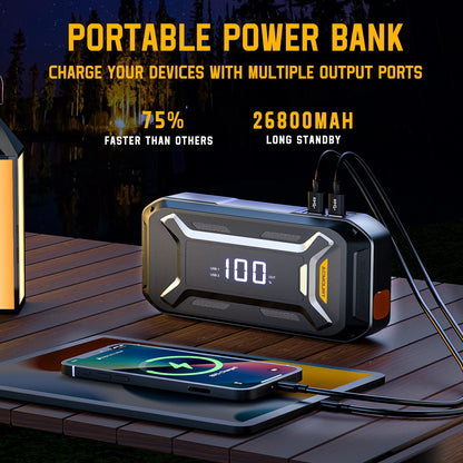 ACMOUNT Avviatore per Auto, Booster di Batteria ad Alta Capacità 26800mAh per Tutti i Motori a Benzina e Diesel fino a 10.0L, Avviatore Automatico 12V con Torcia, Ampio Display LCD, Ricarica Rapida USB