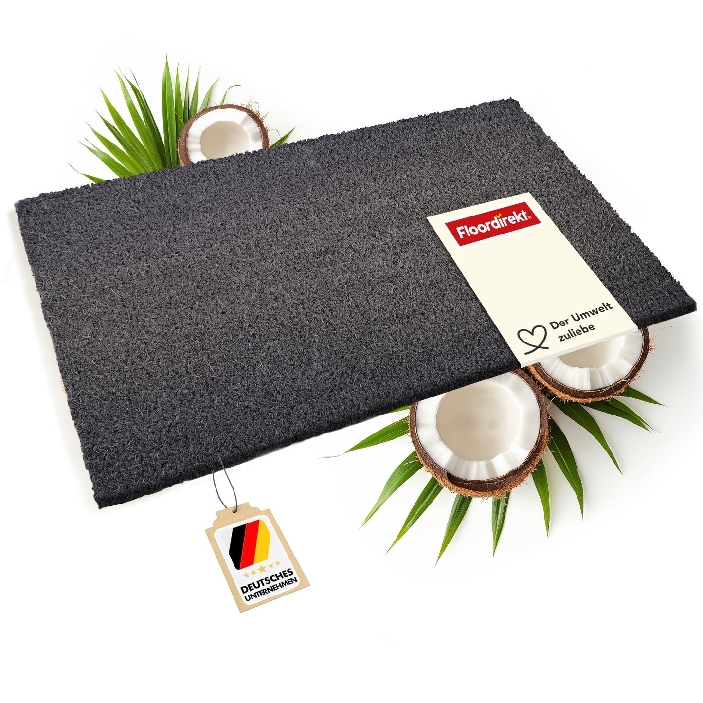 FLOORDIREKT Tappetino in Cocco - Tappetino per Ingresso Interno & Esterno - Tappetino per Porta d'Ingresso - Disponibile in 5 Colori & 3 Misure
