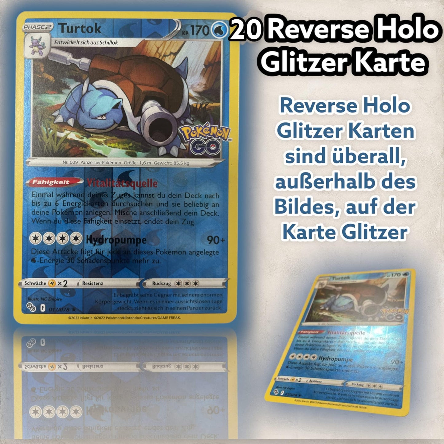 Carte Pokémon Originali 20, Inglese Reverse Holo Glitter, Carte Pokémon Rare Olografiche Reverse Varie da Set Attuali + Protezione Spedizione Heartforcards®