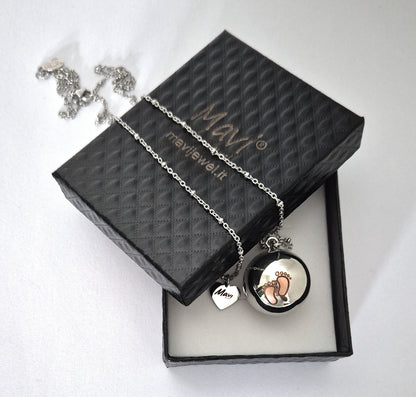 Collana chiama angeli con sfera incisa a laser