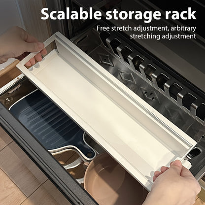 Porta Spezie Espandibile, Scaffale Multifunzionale in Metallo, Portaoggetti Retrattile per Vari Flaconi e Barattoli in Cucina - Scaffale per Piatti a Un Solo Livello, Organizzazione e Pulizia, Uso Multiuso, Regalo Perfetto per la Festa del Papà