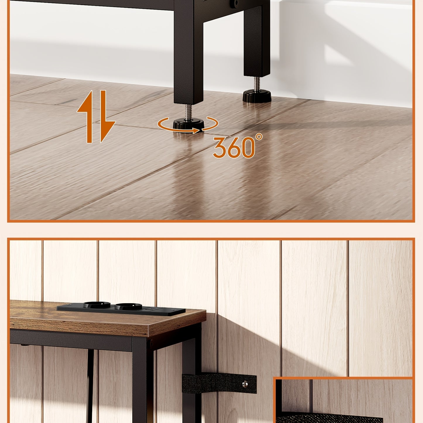 Tavolino Comodino Lungo e Sottile - Elegante Tavolino Rettangolare per Divano per Spazi Piccoli, Perfetto come Tavolino da Letto o dietro il Divano, Moderno Tavolino Sa Sottile con Organizzatore, per Soggiorno, Ingresso, Corridoio, Marrone