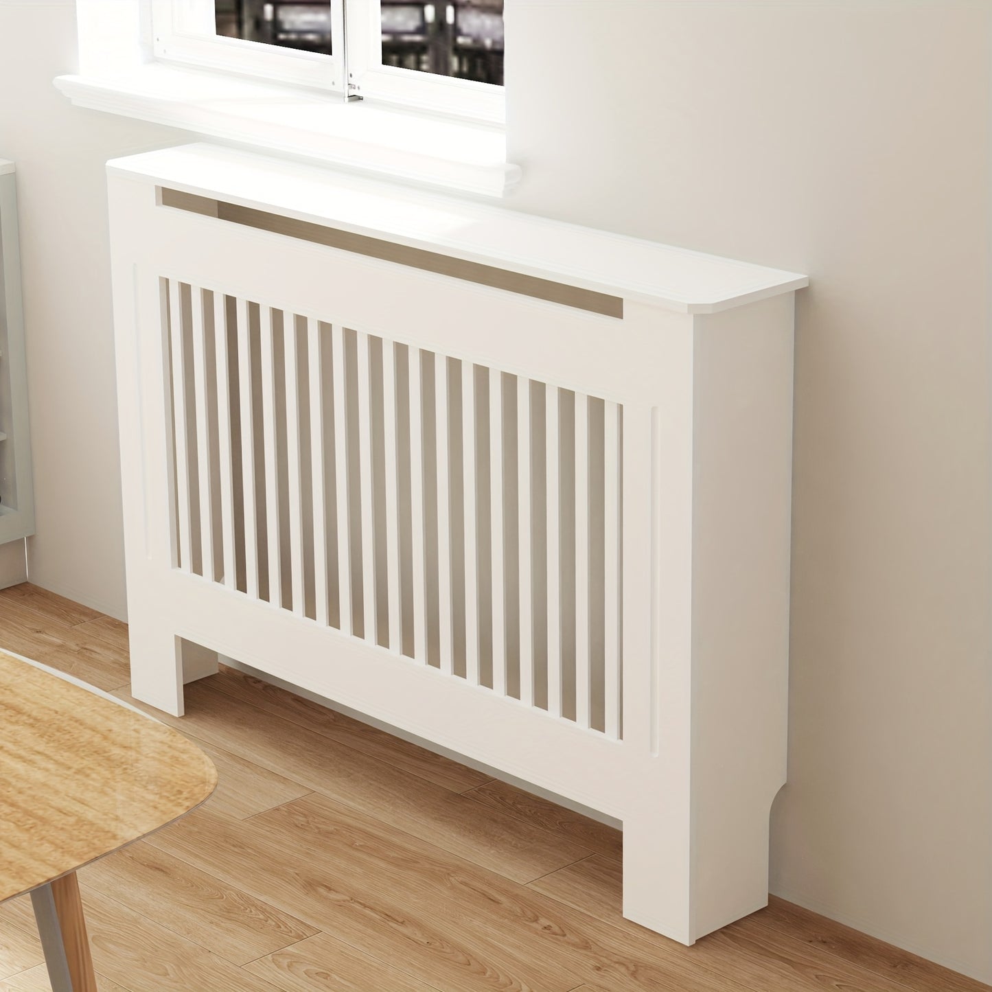 Copertura Radiatore Alta Mobile in Legno Altezza Interna 100Cm Coperture Riscaldatore Bianche Scolli Moderni Scaffale Radiatore Alto MDF Spesso Mobile in Legno Cucina Camera da Letto per Soggiorno