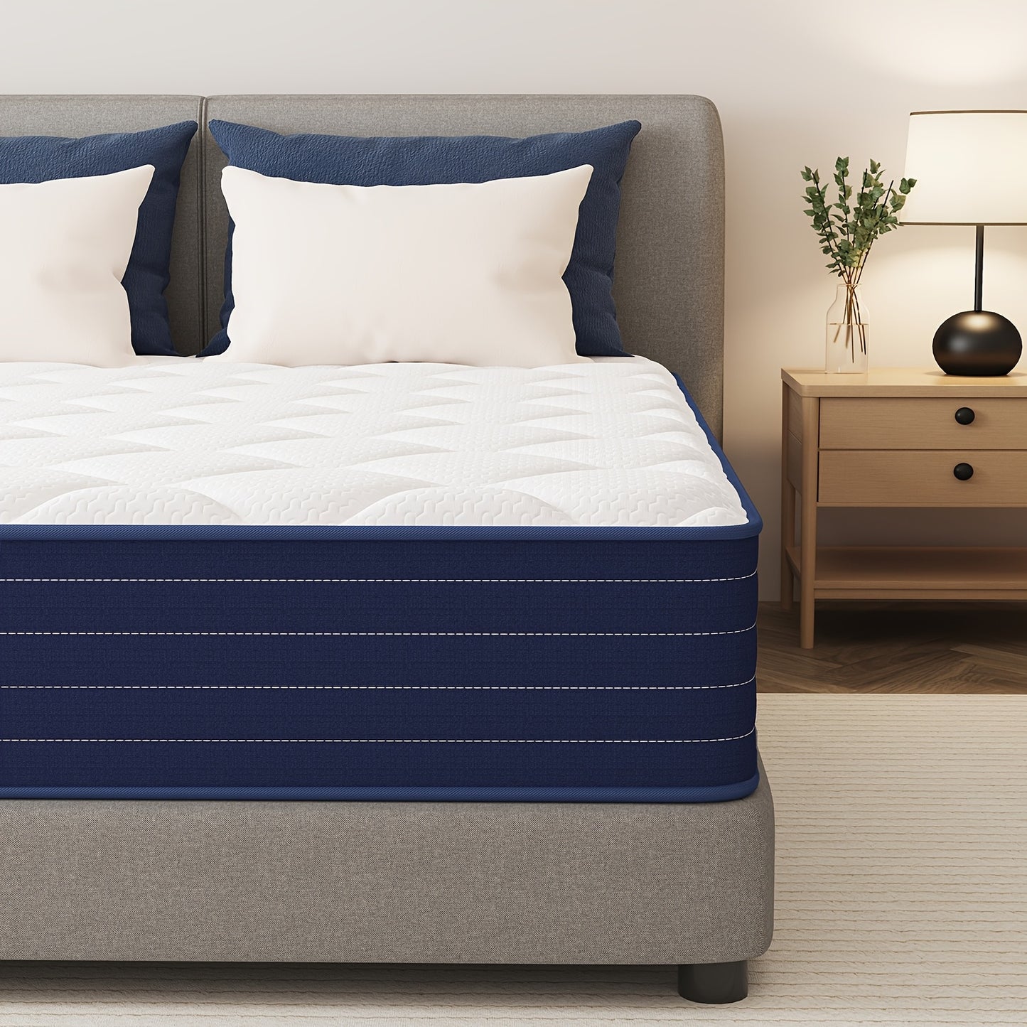 Materasso ibrido - Materasso a scomparsa 20/25 cm, molle con strato di schiuma comfort, supporto di media rigidità, tecnologia di assorbimento degli urti, superficie di sonno traspirante, pronto all'uso direttamente dalla confezione