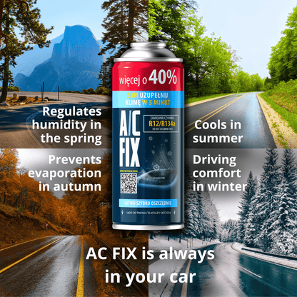 Kit 2x R134a AC FIX Refrigerante per Ricarica Condizionatore Auto, Olio, Sigillante, Colorante UV, Essiccatore A/C, Bomboletta Riutilizzabile con Valvola Filettata, Assistenza Fai da Te per Condizionatore Auto, Per Veicoli Prodotti dal 1994 al 2016, Ricar