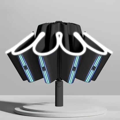 Ombrello Automatico Compatto da Viaggio a Doppia Apertura con 10 Stecche, Ombrello Resistente, Ombrello Auto Rinforzato e Ingrandito, Ombrello di Protezione da Viaggio con Barra di Sicurezza, Design Alla Moda in Diversi Colori, Ombrello di Alta Gamma Adat