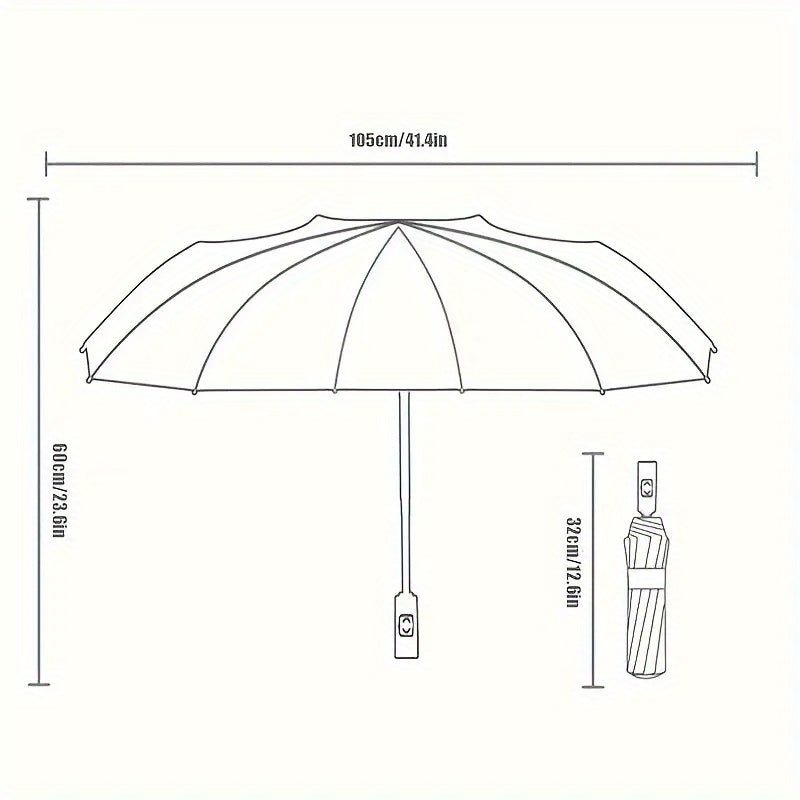 Ombrello Automatico Compatto da Viaggio a Doppia Apertura con 10 Stecche, Ombrello Resistente, Ombrello Auto Rinforzato e Ingrandito, Ombrello di Protezione da Viaggio con Barra di Sicurezza, Design Alla Moda in Diversi Colori, Ombrello di Alta Gamma Adat
