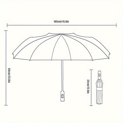 Ombrello Automatico Compatto da Viaggio a Doppia Apertura con 10 Stecche, Ombrello Resistente, Ombrello Auto Rinforzato e Ingrandito, Ombrello di Protezione da Viaggio con Barra di Sicurezza, Design Alla Moda in Diversi Colori, Ombrello di Alta Gamma Adat