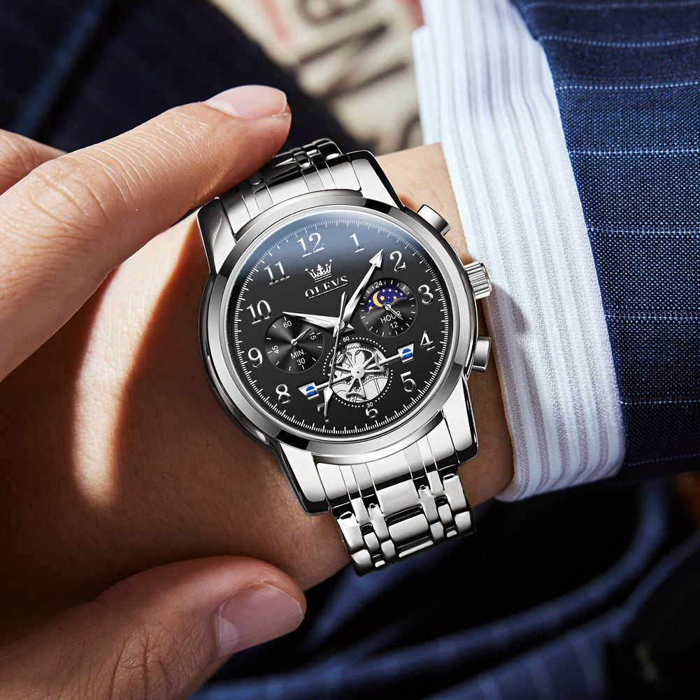 OLEVS Orologi da Uomo Classici Business Dress Analogico Quarzo Quadrante Digitale Orologio da Uomo Moda Lusso Bracciale in Acciaio Inossidabile Luminoso con Calendario Orologio da Polso da Uomo Regali Romantici Relojes De Hombre Quadrante Blu/Nero/Bianco/