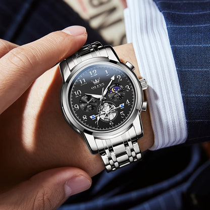 OLEVS Orologi da Uomo Classici Business Dress Analogico Quarzo Quadrante Digitale Orologio da Uomo Moda Lusso Bracciale in Acciaio Inossidabile Luminoso con Calendario Orologio da Polso da Uomo Regali Romantici Relojes De Hombre Quadrante Blu/Nero/Bianco/