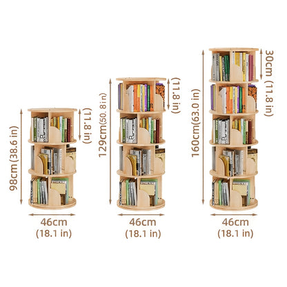 Scaffale girevole a 360° da 1 pezzo, 3/4/5 ripiani, diametro 46×H160 cm, scaffale salvaspazio per soggiorno, camera da letto, ufficio, design moderno