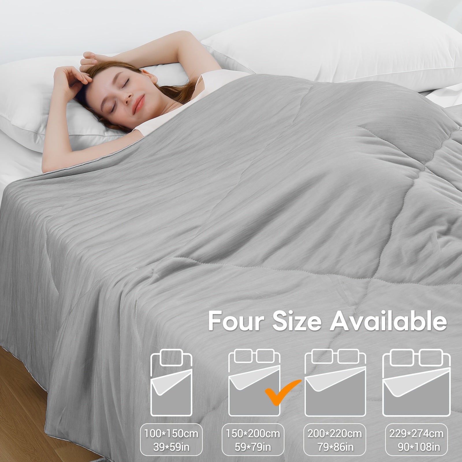 1 pz Elegear Coperta Rinfrescante Taglia, Trapunta Rinfrescante con Q-Max > 0.45 Fibra Rinfrescante Arc-Chill, Coperta Estiva Fresca per Dormire per Chi Sudore Notte e Chi Soffre del Caldo (100*150, 150*200, 200*220, 274*229)