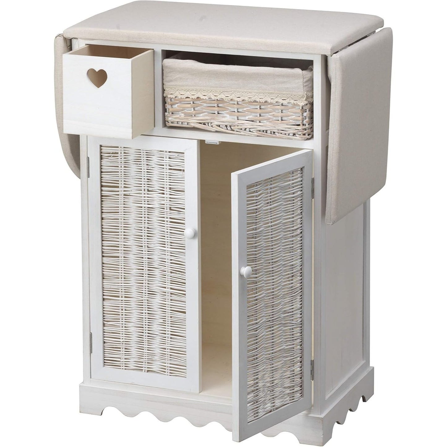 Baroni Home Mobile da Stiro con ASSE Ripiegabile, adatto per lavanderia, organizzazione, in legno