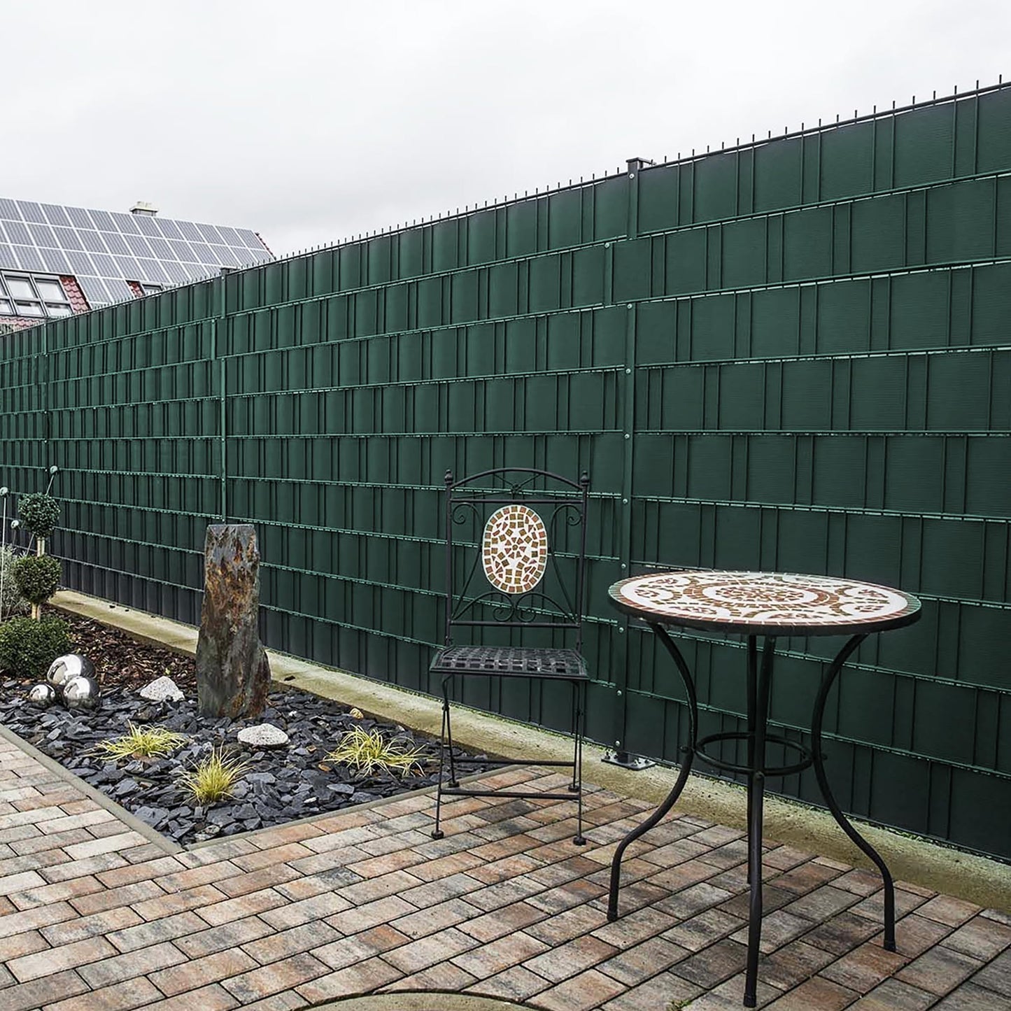 Strisce di schermo per la privacy, recinzione in PVC 19 cm, pellicola per recinzione con clip, opaca, pellicola per la privacy anti-UV, per recinzione a doppia asta, recinzione a matasse, recinzione da giardino, schermo per la privacy