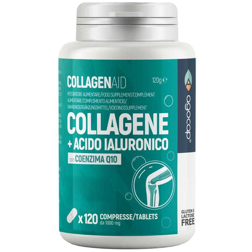 Collagenaid Agocap – Prodotto con Collagene Idrolizzato, Acido Ialuronico e Coenzima Q10 – 120 compresse