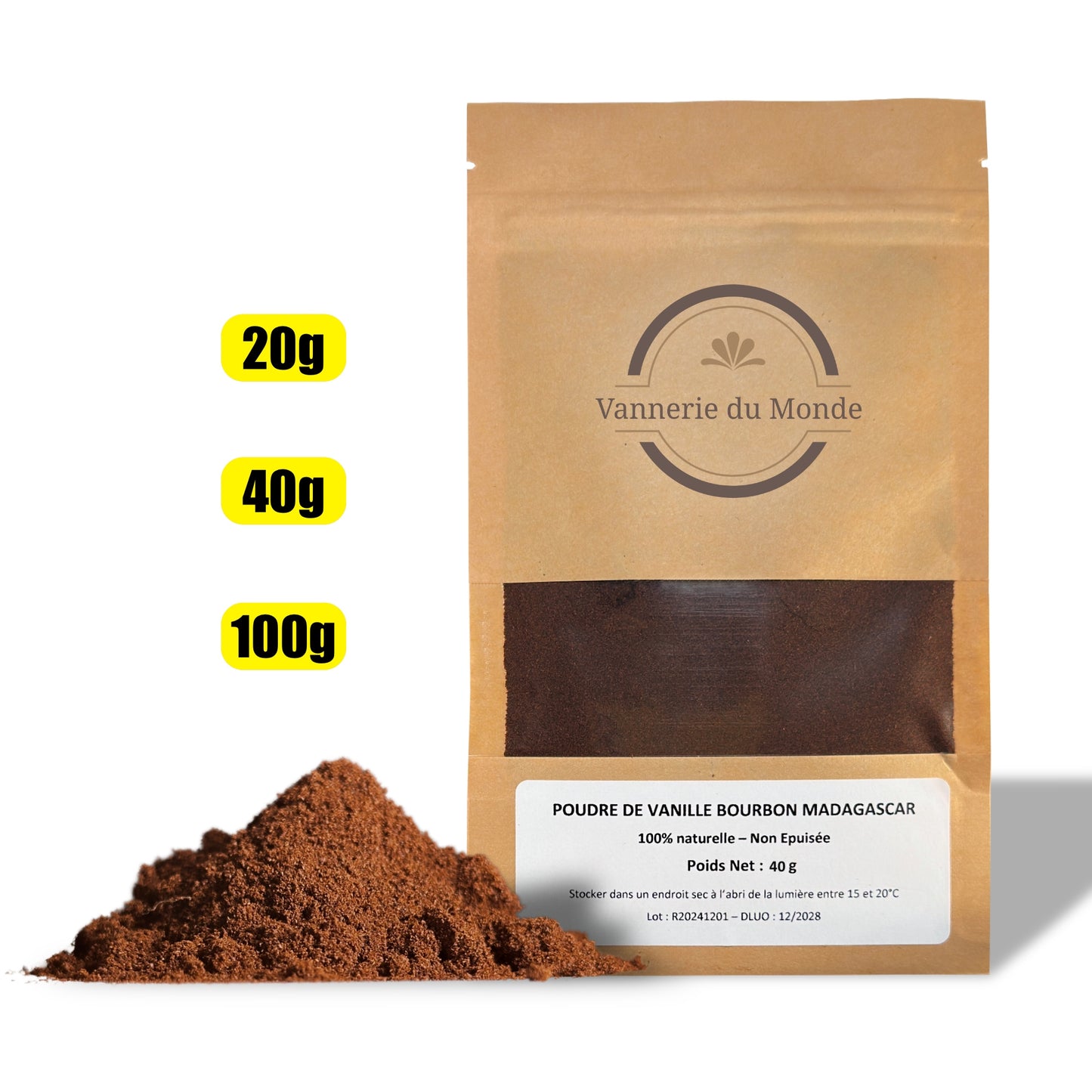 Polvere di Vaniglia Bourbon da Madagascar - Non Raffinata - Qualità Premium - Deliziosa e Aromatica - Ideale per Pasticceria e Dessert