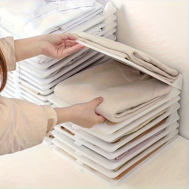 20 Tavole Impilabili per Riporre Vestiti, Organizzatori per Armadio in Plastica, Salvaspazio, Leggere e Portatili, Adatte per Armadi, Dormitori e Uso Domestico, Scaffali per Vestiti Facili da Pulire, Adatte per Camicie, Vestiti, Jeans