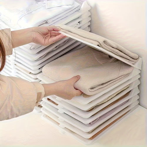 20 Tavole Impilabili per Riporre Vestiti, Organizzatori per Armadio in Plastica, Salvaspazio, Leggere e Portatili, Adatte per Armadi, Dormitori e Uso Domestico, Scaffali per Vestiti Facili da Pulire, Adatte per Camicie, Vestiti, Jeans