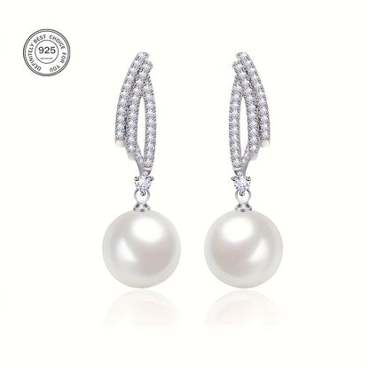 Eleganti e lussuosi orecchini di perle in argento 925, forniti in una confezione regalo di alta qualità
