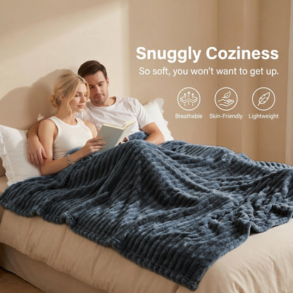 [Magazzino Locale] Trapunta di Lusso, Set Piumone Misura Queen e King, Coperta Morbidissima e Soffice, Traspirante e Leggera, Copriletto per Tutte le Stagioni, Coperta Plaid Multifunzionale per Divano, Ufficio, Viaggio, Estetica Arredo Stanza, Regalo per