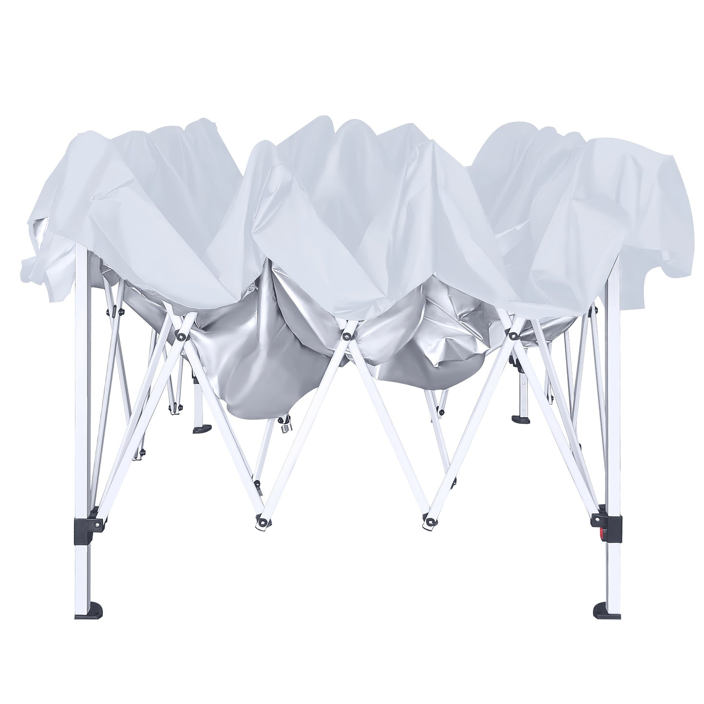 Gazebo Pieghevole 3X6 per Giardino, Gazebo Pieghevole, Baldacchino Pop-Up, Altezza Regolabile 2.4M - 2.6M Tenda da Festa Tenda da Giardino per Feste in Giardino Matrimoni all'Aperto, Stabile Senza Tessuto di Supporto