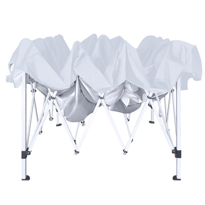 Gazebo Pieghevole 3X6 per Giardino, Gazebo Pieghevole, Baldacchino Pop-Up, Altezza Regolabile 2.4M - 2.6M Tenda da Festa Tenda da Giardino per Feste in Giardino Matrimoni all'Aperto, Stabile Senza Tessuto di Supporto