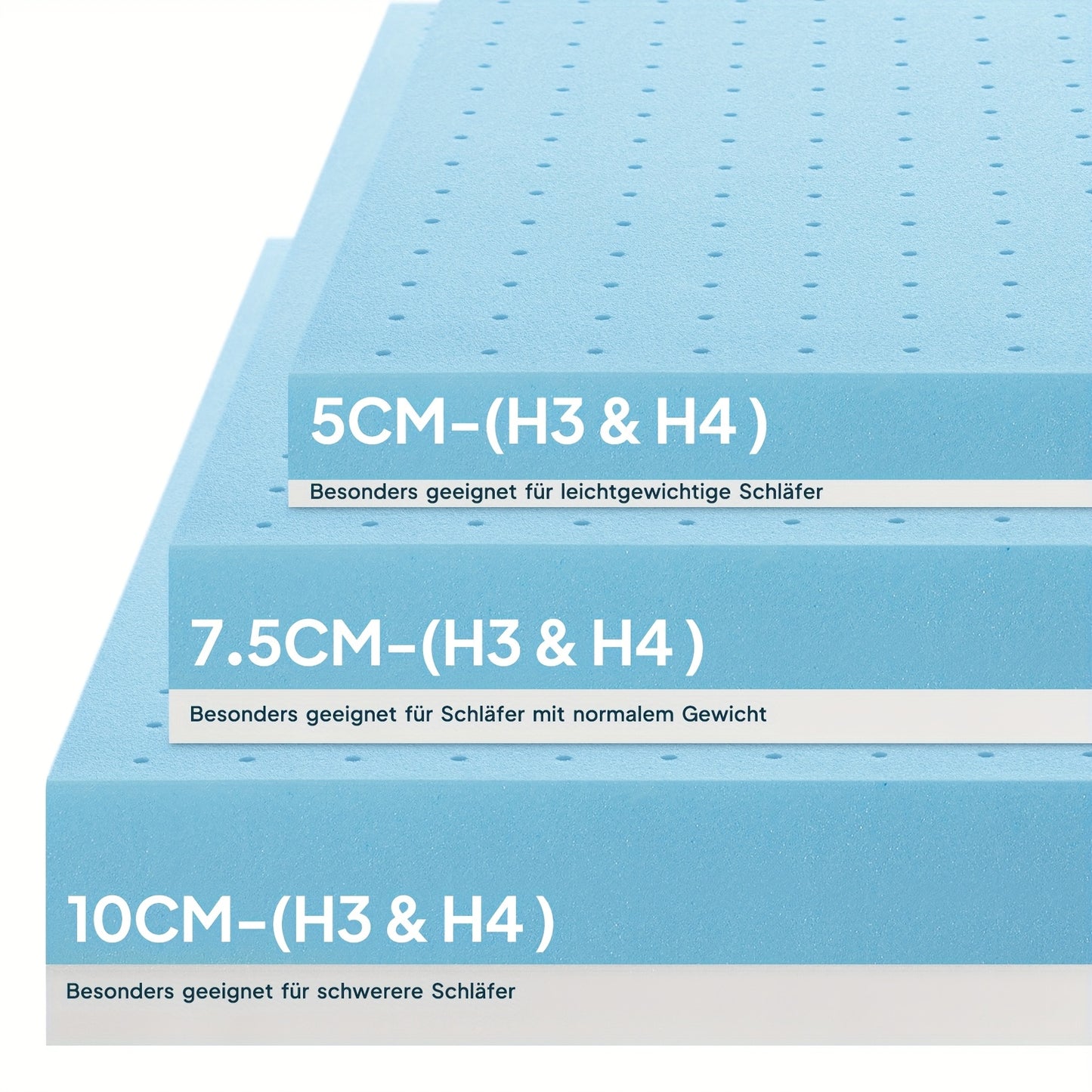 Bedstory 10CM O 7.5CM O 5CM Topper per Materasso, Doppia Flessibilità H3 & H4 Gel Cold Foam, Traspirante, Lavabile, Rivestimento 3D Rimovibile, Topper per Materasso per Letti a Scomparsa 90 100 120 140 160X200 180X200 200X200, Divano e Materassi Rigidi