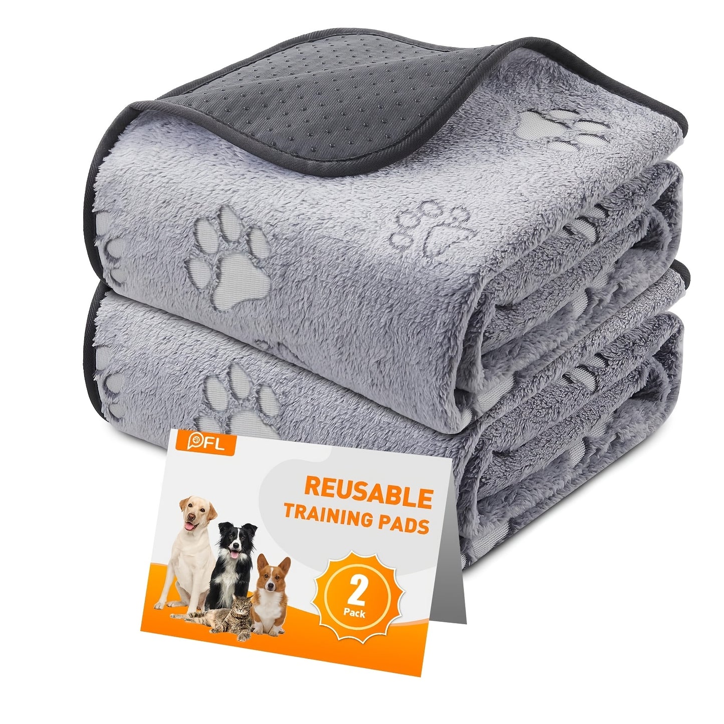 2 Pezzi di Tappetini Lavabili per Cani, Tappetini Riutilizzabili per Cani, Tappetini per Cuccioli, Tappetini da Allenamento Antiscivolo per Box, Gabbia, Auto, Regali di Natale.