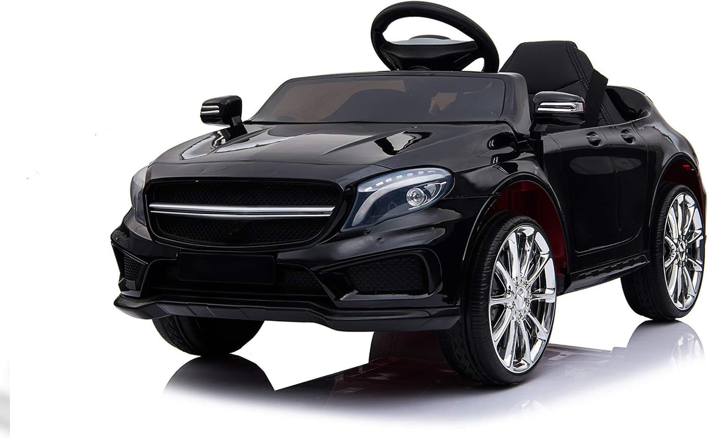 Baroni Toys Macchinina Elettrica per Bambini Nera | Bianca | Rossa, Baby Car Auto Elettrica Bimbo Bimba Full Optional con Telecomando e Lettore MP3, Macchina Bambino con Sedile in Plastica, Fari Led e Porte Apribili, Batteria 12V, Design Realistico Massim