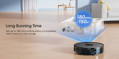 Lubluelu B40 Robot Aspirapolvere, Robot Aspirapolvere e Lavapavimenti 3 in 1, 6500Pa, Bassa Rumorosità 62Db, Corpo Ultra-Sottile 9.98 cm, Mappatura 5 Piani, Pulizia Diversificata, Robot Aspirapolvere per Peli di Animali Domestici, Tappeti, Pavimenti Duri,