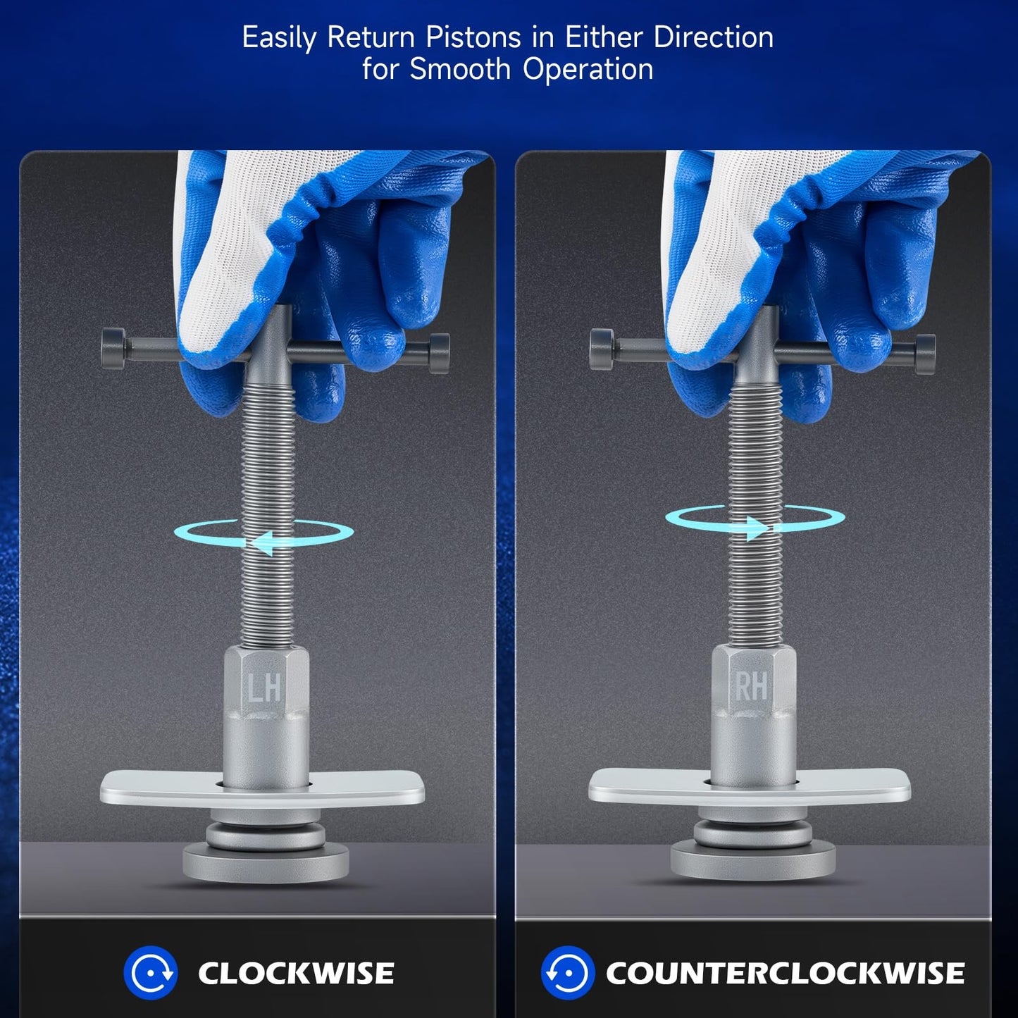 Set di 24 pezzi di attrezzi per compressione pinza freno, kit di utensili per compressione pistone freno per impieghi gravosi e per riavvolgimento per sostituzione pastiglie freno, set di attrezzi universali per pinza freno a disco con valigetta blu (incl