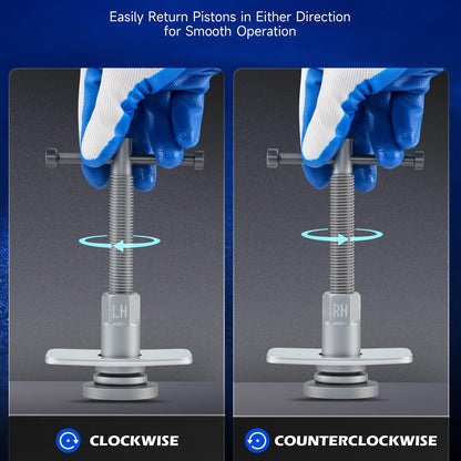 Set di 24 pezzi di attrezzi per compressione pinza freno, kit di utensili per compressione pistone freno per impieghi gravosi e per riavvolgimento per sostituzione pastiglie freno, set di attrezzi universali per pinza freno a disco con valigetta blu (incl