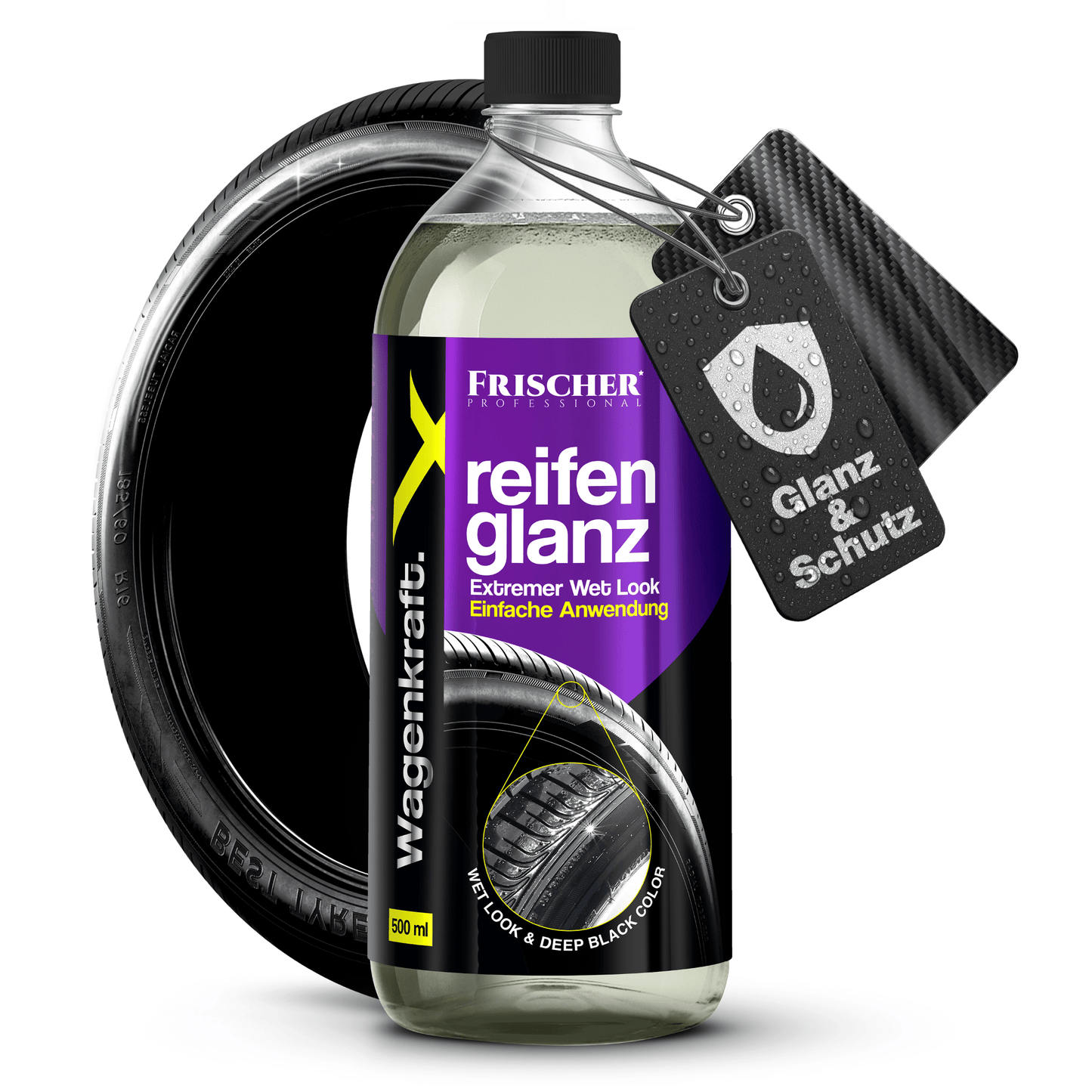 Lucido per pneumatici 500 ml - Trattino professionale per pneumatici