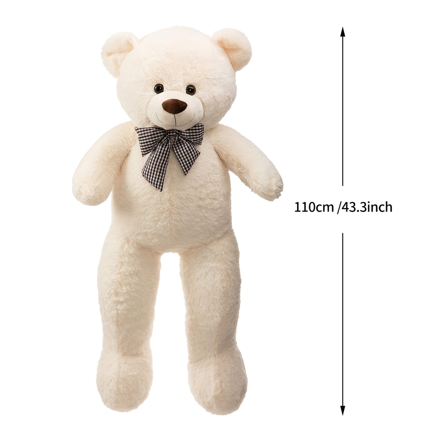 Orsacchiotto Gigante 109,22 cm Peluche Animale di Peluche Simpatico Orsacchiotto a Grandezza Naturale per Bambini Fidanzata Morbido Orsetto di Peluche per Compleanno San Valentino Anniversario Natale