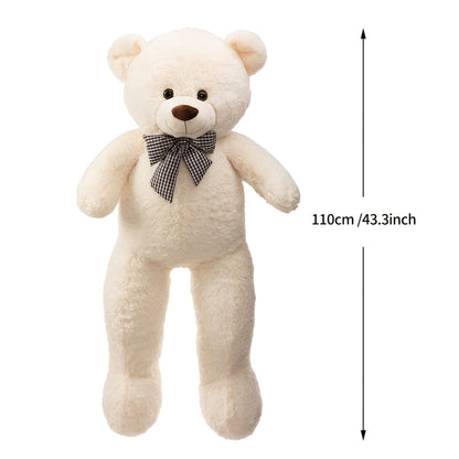 Orsacchiotto Gigante 109,22 cm Peluche Animale di Peluche Simpatico Orsacchiotto a Grandezza Naturale per Bambini Fidanzata Morbido Orsetto di Peluche per Compleanno San Valentino Anniversario Natale