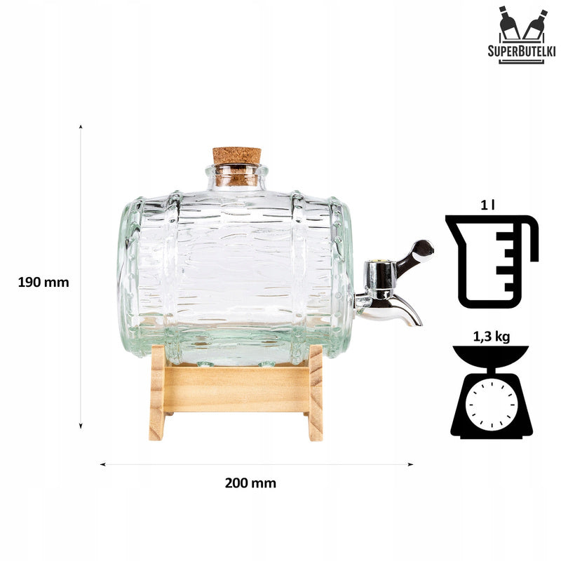 Barile di vetro con rubinetto per PRESENZA ALCOOL BIMBER VODKA VINO Distributore d'acqua