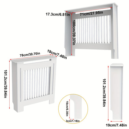 Copertura Radiatore Alta Mobile in Legno Altezza Interna 100Cm Coperture Riscaldatore Bianche Scolli Moderni Scaffale Radiatore Alto MDF Spesso Mobile in Legno Cucina Camera da Letto per Soggiorno