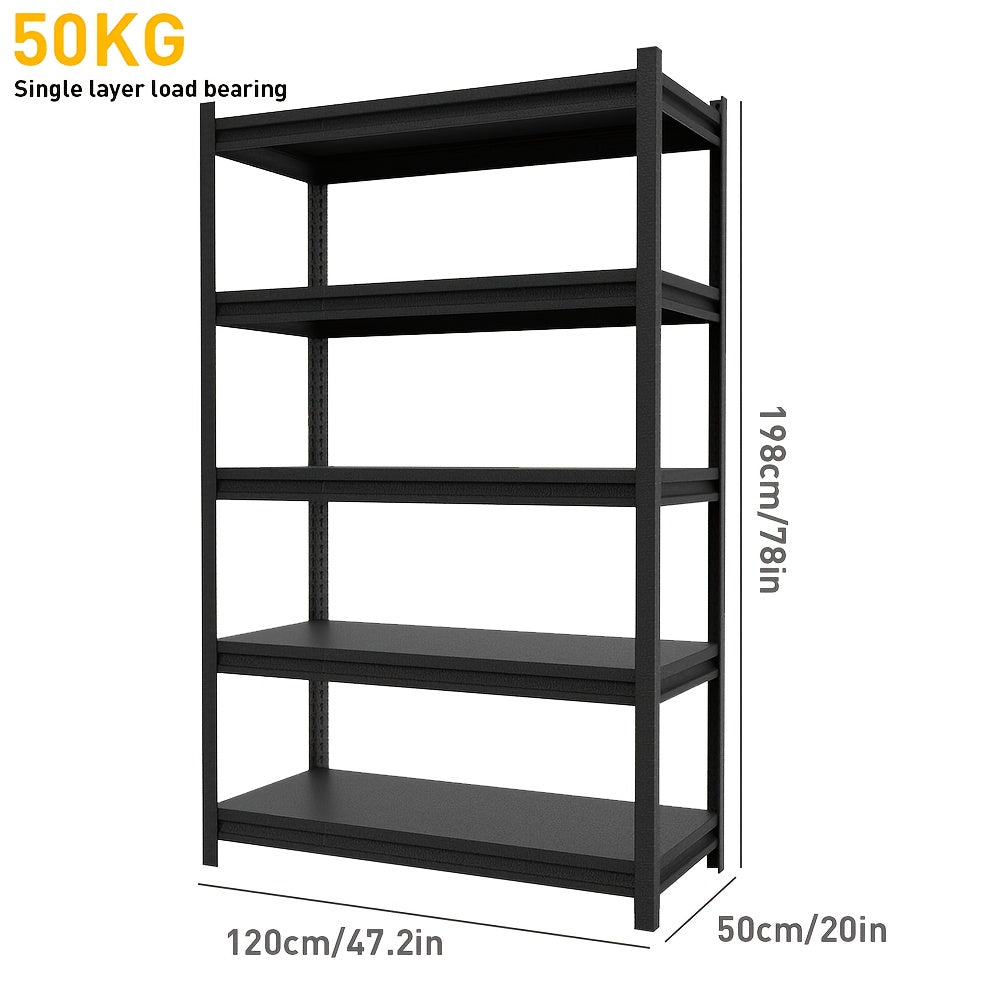 Scaffale portaoggetti in metallo regolabile a 1 pezzo, robusto, a 3/4/5 ripiani, per garage, accessori da viaggio, articoli essenziali da viaggio, adatto per viaggi e uscite, magazzino, cantina, dispensa - Scaffale organizzatore multiuso